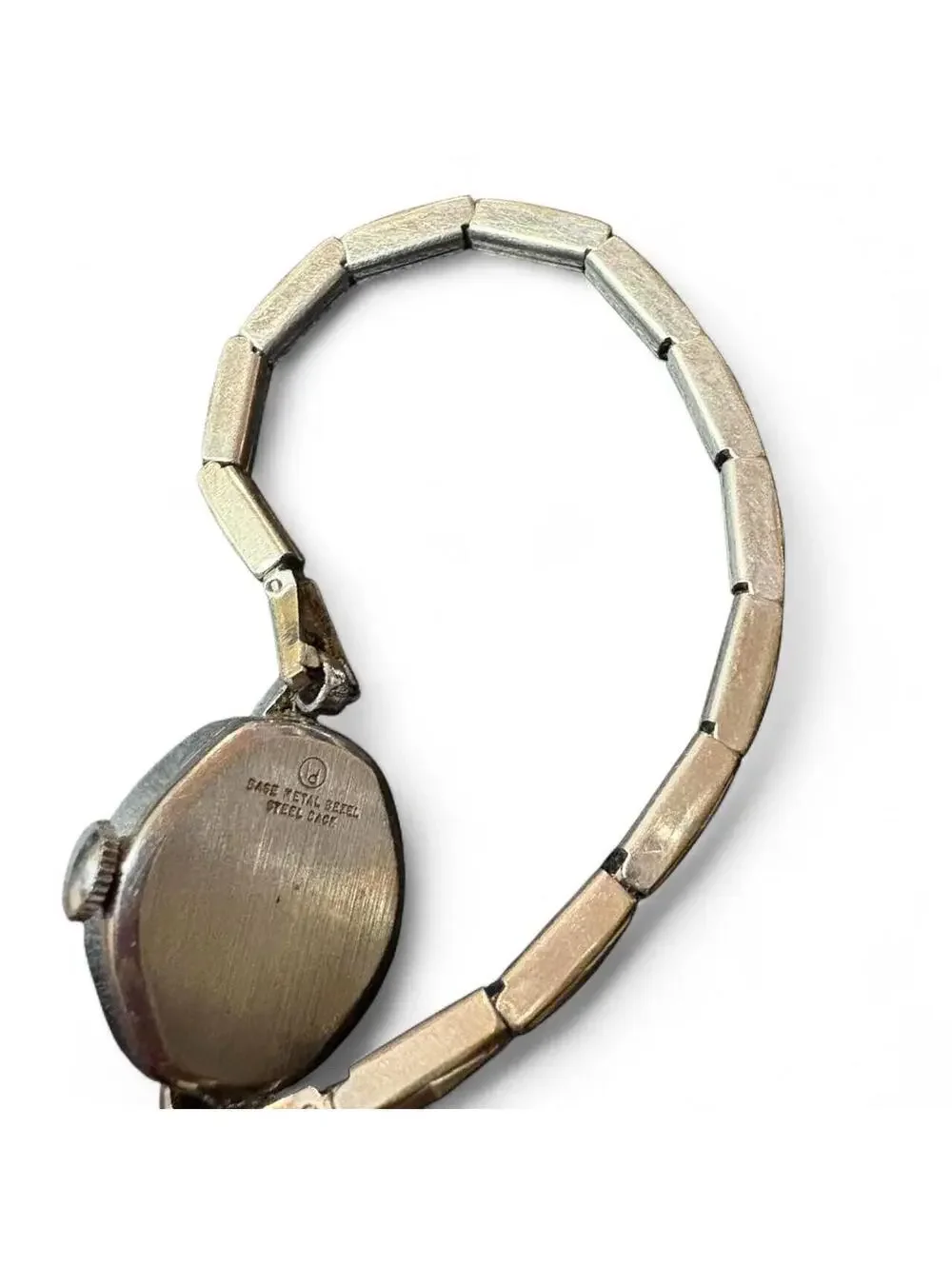 Vintage rare Eltra gold filled watch with a unique design and silver tone metal
